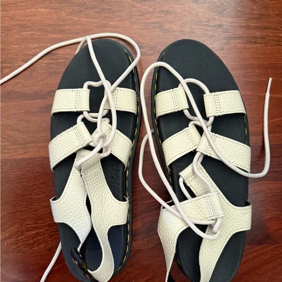Dr. Martens Off-White Leather Sandals - Picture 1 of 7